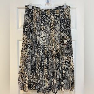 Alberto Makali Pleated Maxi Skirt Sz 14 Animal Whimsigoth Fairy Artsy Side Zip